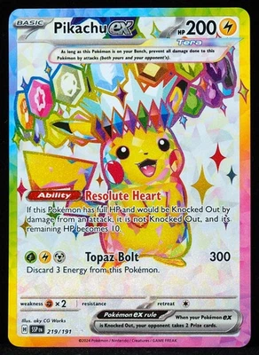 Pikachu ex #219 Mint Pokemon Card - Image 1 of 4