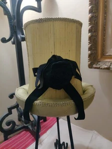 Vtg Hand-Made Hat Shape Silk Shantung Lamp Shade Lined Interior Mad Hatter - Picture 1 of 24
