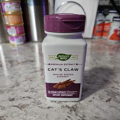Extrato de garra de gato Nature's Way, 175 mg por porção, 60 cápsulas, validade 8/2027!  - Imagem 1 de 4