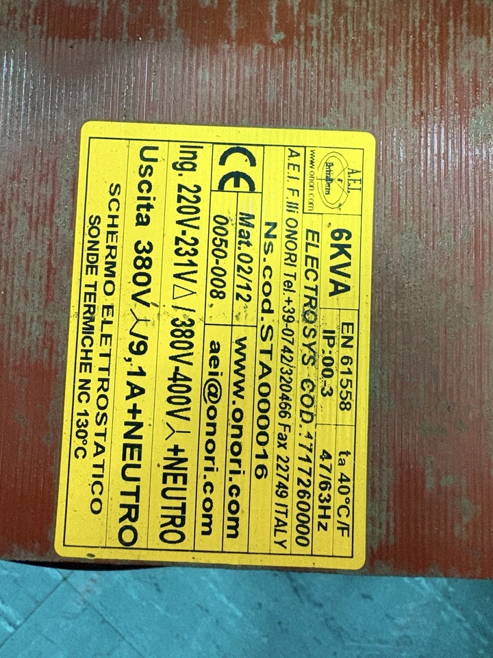 Trasformatore Di Isolamento 220v 380v 6kva - Immagine 1 di 2