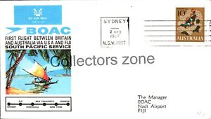 1967 BOAC 1st Flight Britain -Australia Flown cover
