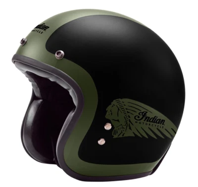 CASCO CARA ABIERTA INDIAN MOTOCLES NEGRO MATE Y VERDE TALLA XXL 286280812 Foto 1 de 3