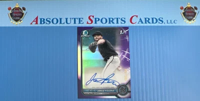 2022 Bowman Draft Purple Refractor 1st #CDA-JPD Jared Poland | Auto # /250 - Image 1 of 4