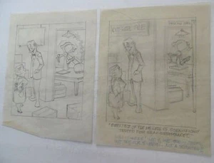 AL KILGORE Lote De 2 Dibujos A Lápiz 8 x 10 CUBIERTA DE PISO SEMANAL Revista AKd374 - Imagen 1 de 3