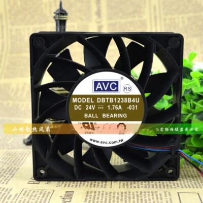 AVC DBTB1238B4U 24V 1.76A 12CM 12038 3-wire Violent Cooling Fan High Air Volume - Image 1 of 4