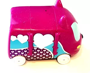 Tomy Tomika Archamps Toy Hot Pink Sparkle Van w/ Cat On Wheels EUC - Picture 1 of 12