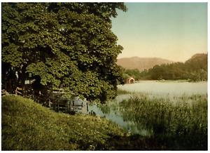 Lake District. Rydal Water  PZ vintage photochromie,  photochromie, vintage ph