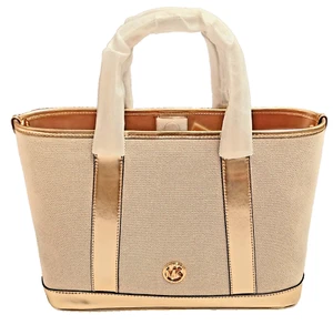 Michael Kors Luisa Medium Satchel, Natural/Pale Gold - Picture 1 of 5