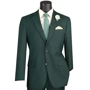 VINCI Men's Hunter Green 2 Button Slim Fit Suit NEW - Picture 1 of 3