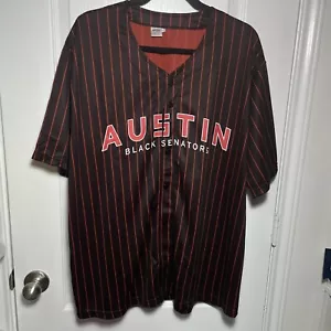 MiLB Austin Round Rock Men's Jersey Pinstripe Black Senators Jackie Robinson XL - Picture 1 of 22