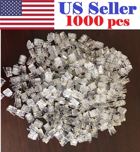 1000x Amplificadores 6 Hilos Enchufes de Línea Telefónica Modular 6P6C Contactos Dorados RJ11, RJ12, RJ14, RJ25 - Imagen 1 de 7