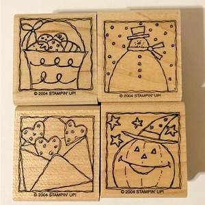Stampin' Up 2004 (4 Stamps) "Festive Four" - Picture 1 of 3