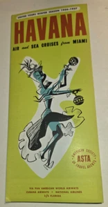 NOS1956Miami to Havana,Cuba Vintage Brochure United Tours,Air Sea Cruises Pan-Am - Bild 1 von 7
