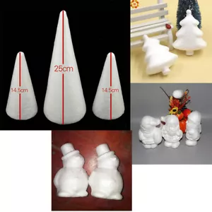 Foam Cone Santa Polystyrene Foam Modelling DIY Xmas Party Painting Craft - Picture 1 of 9