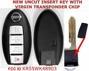 OEM 2007-2012 NISSAN ALTIMA REMOTE SMART UNCUT KEY FOB 285E3-JA05A KR55WK48903 - Foto 1 di 1