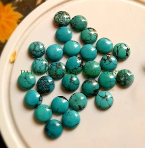 Natural Tibetan Turquoise Round Cabochon Jewelry 8mm Gemstone Free Shipping - Picture 1 of 4