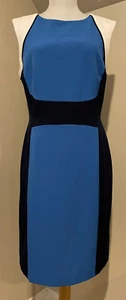 TAHARI Womens Navy Blue & White Career Dress - Sz 8 - Picture 1 of 6