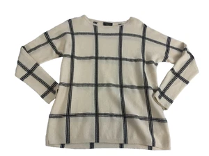 Maglione donna 100% cashmere taglia M Charter Club lusso a quadri leggero - Foto 1 di 8