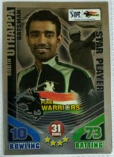 INDIA DLF IPL TOPPS 2011 CRICKET ATTAX CARD ROBIN UTHAPPA SILVER  1st EDI.