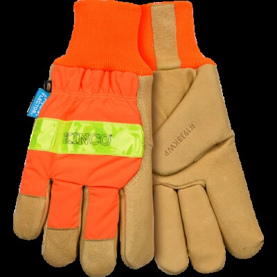 LUVAS DE TRABALHO KINCO IMPERMEÁVEIS com isolamento térmico pele de porco inverno quente clima frio - Imagem 1 de 4
