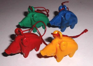 DDR Plastik 3D Puzzle 70-80er Jahre Steckspiel 4x Wildschwein ROT BLAU GRÜN GELB - Bild 1 von 12