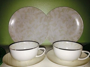 Calvin Klein Tonal Floral 18 Piece Dinnerware Collectible Gift - Picture 1 of 10