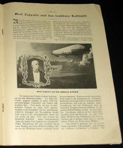 GRAF ZEPPELIN 1909 PHOTO FEATURE * THE COUNT & HIS AIRSHIP KATHOLISCHER MAGAZINE - Picture 1 of 4