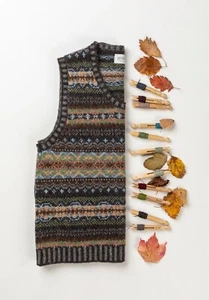 BNWT Eribe Westray Vest 100% Shetland Wool Fairisle SML RRP £159 Special Price - Picture 1 of 17