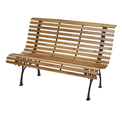 B-Ware Gartenbank MCW-F97, Sitzbank Parkbank, 2-Sitzer Gusseisen 122cm hellbraun - Bild 1 von 4