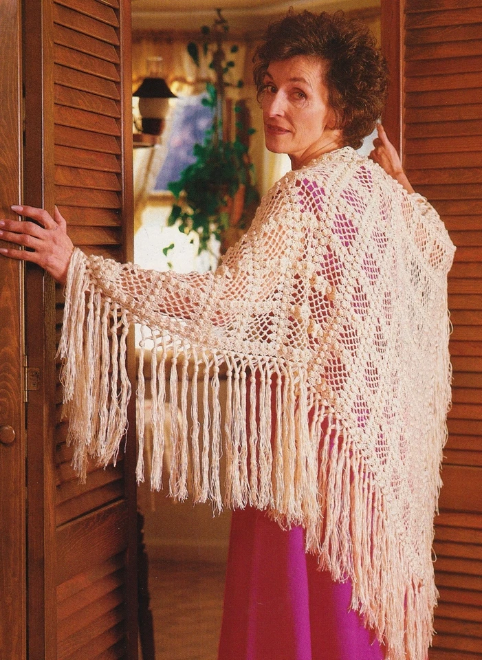 ELEGANTE chal/ropa/patrón de ganchillo envolvente SOLO INSTRUCCIONES Foto 1 de 1