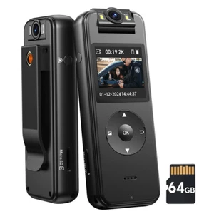 BOBLOV 64GB 1440P Small Body Worn Camera 11hours Video Recording for Service Job - Picture 1 of 15