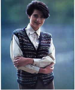 ~ Pull-Out Knitting Pattern For Beautiful Fair Isle Waistcoat ~ 36" ~ 40" - Picture 1 of 2