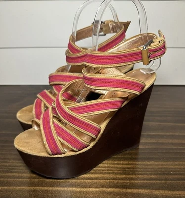 *RARO* Sandalias Marc by Marc Jacobs Cuña Plataforma Rosa Rojo Tirantes Tacones 8 Foto 1 de 4