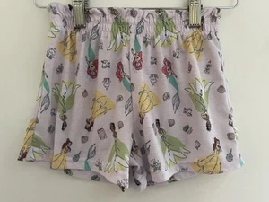 Disney Kids Girls Princesses Ariel Belle Elastic Waist Pull On PJ Shorts Pink 10 - Picture 1 of 4