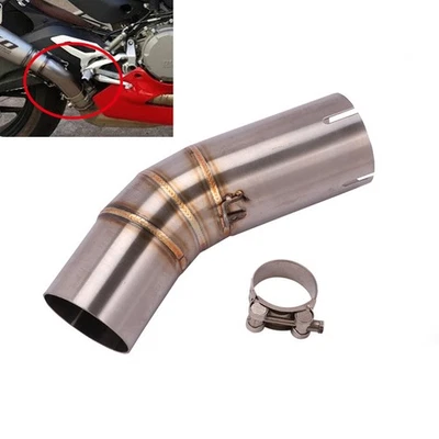 Slip 60mm Exhaust Mid Pipe Link Mufflers Tips For Ducati 959 Panigale 2016-2019 - Image 1 of 4