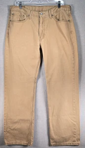 Pantalones de mezclilla Levis 514 para hombre 36x30 caqui pierna recta cremallera mosca 100 % algodón ropa de trabajo - Imagen 1 de 15
