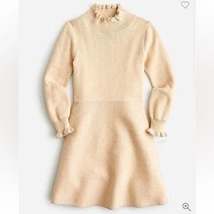 Crewcuts Girls' mockneck sweater-dress Tan Brown Size 3 Cotton Longsleeve - Picture 1 of 9