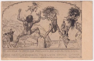 Artist Postcard The Heavenly Gifts To Writer Baron Fritz Von Ostini 1903 - Picture 1 of 2