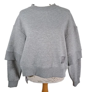 EACH x OTHER Deconstructed Grey Crewneck Sweater Paris BNWT Women's Size Large - Picture 1 of 17