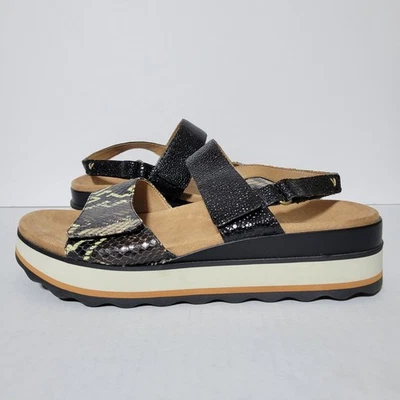 Vionic Brielle Snakeskin Leather Platform Slingback Cushioned Wedge Size 9.5 - Image 1 of 4