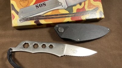 Cuchillo retirado raro Early Bench Mark SOS B como nuevo con caja y funda Jenkins sin usar Foto 1 de 4