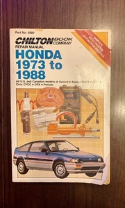 Chilton HONDA ACCORD CIVIC PRELUDE CRX 1973 TO 1986 Service Repair Manual # 6980 - Picture 1 of 2