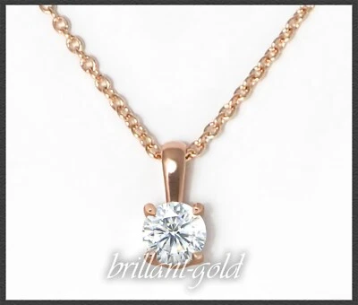 Diamant Anhänger & Kette aus 585 Gold, 0,47ct Brillant, River D & Si2; Collier - Bild 1 von 4