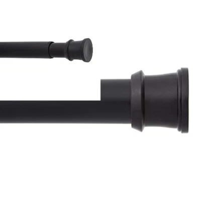 Kenney Fashion Tension Shower Curtain Rod, 42-72", Black  - Image 1 of 4