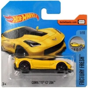 HOT WHEELS FACTORY FRESH 1/10 CORVETTE C7 Z06 217/365 SHORT CARD YELLOW - Picture 1 of 1