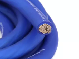 KnuKonceptz Kolossus Flex 1/0 Gauge Blue OFC Power Wire Tinned Copper Cable 1M - Picture 1 of 2