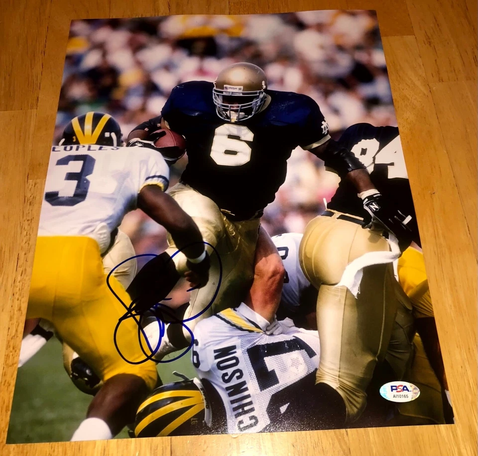 Jerome Bettis Notre Dame Fighting Irish Signed Autographed 11x14 Photo PSA A - Image 1 of 1