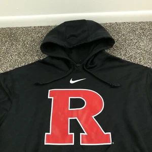 Rutgers Scarlet Knights Hoodie Nike Therma Fit Sweatshirt Center Swoosh Mens 2XL - Picture 1 of 8