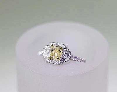 GIA Natural Fancy Yellow Diamond Halo Style Ring 1.29tcw Size 5.25-9166 - Image 1 of 4