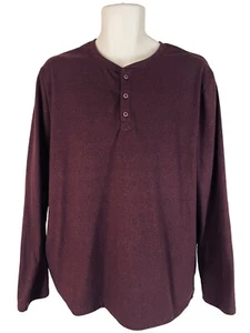 Boston Traders Mens XL Henley Purple Long Sleeve Shirt - Picture 1 of 5
